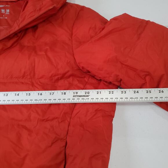 Uniqlo Jacket Womens Small Red Down Puffer Hooded Lightweight Windproof Winter - Picture 6 of 7